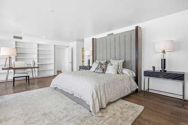 Bedroom, Home Office, Interior, Recessed Lighting, Wood Texture Flooring