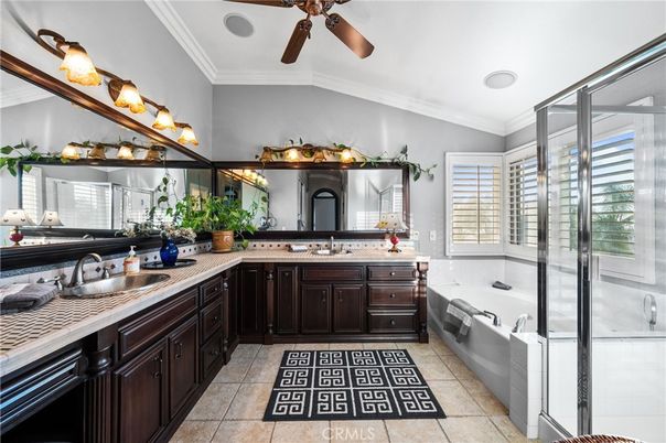 Bathroom, Dual Sink Vanities, Glass Shower, Interior, Tile Countertops