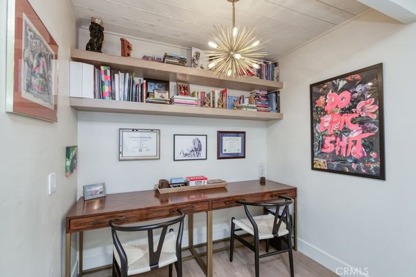 Home Office, Interior, Pendant Lights, Wood Texture Flooring