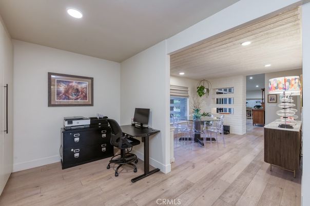 Home Office, Interior, Recessed Lighting, Wood Texture Flooring