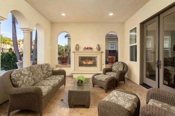Exterior, Fireplace, Interior, Living room, Recessed Lighting