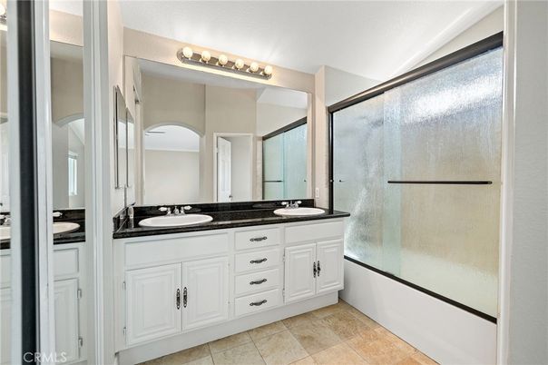 Bathroom, Dual Sink Vanities, Glass Shower, Interior