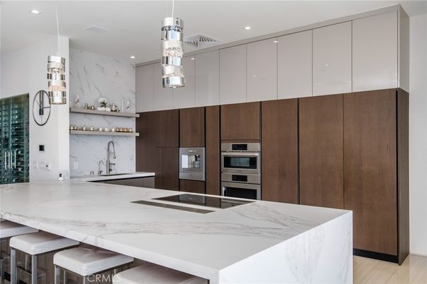 Interior, Kitchen, Marble Walls, Recessed Lighting
