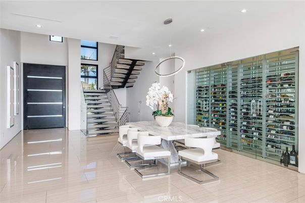 Dining room, Interior, Pendant Lights, Recessed Lighting, Wine Storage