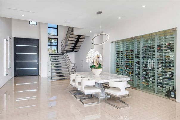 Dining room, Interior, Pendant Lights, Recessed Lighting, Wine Storage