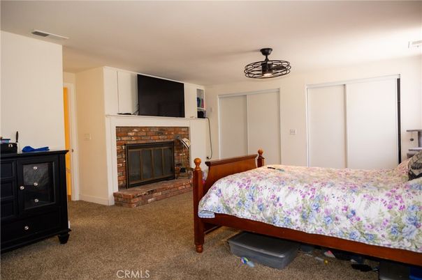 Bedroom, Fireplace, Interior