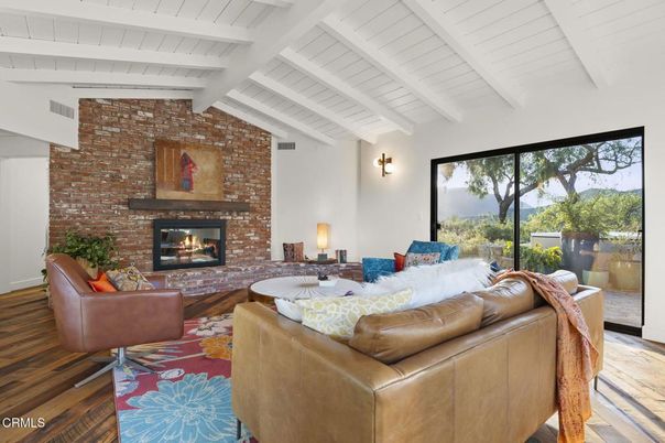 Fireplace, Interior, Living room, Stone Walls, Wood Texture Flooring