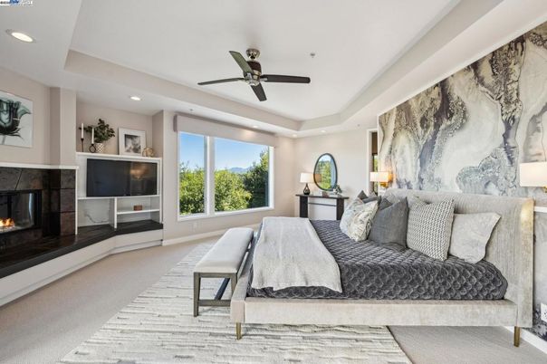 Bedroom, Fireplace, Interior, Recessed Lighting