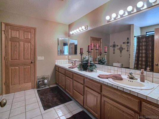 Bathroom, Dual Sink Vanities, Interior, Tile Countertops