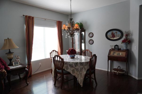 Chandelier, Dining room, Interior, Wood Texture Flooring
