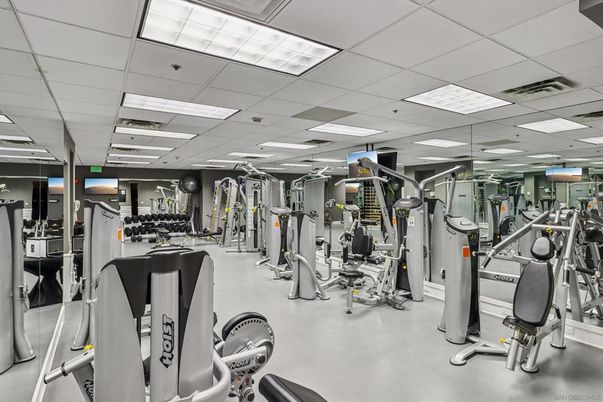 Fitness Equipment, Gym, Interior, Recessed Lighting