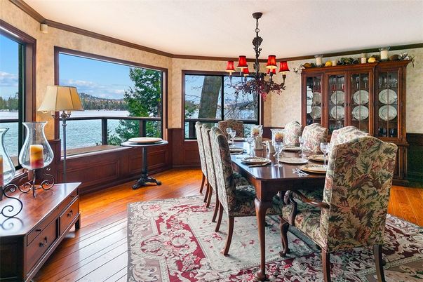 Chandelier, Dining room, Interior, Water, Wood Texture Flooring