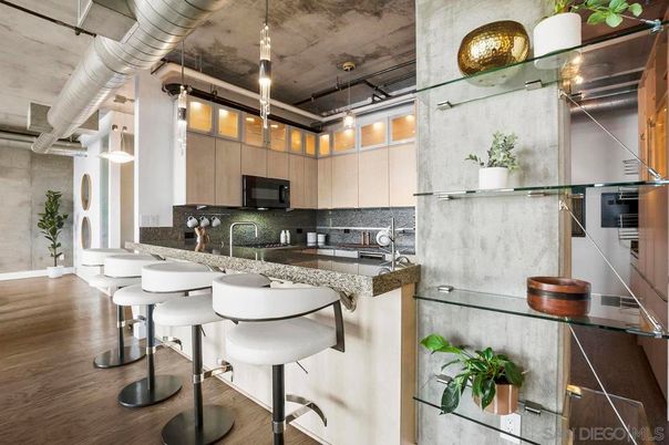 Interior, Kitchen, Pendant Lights, Wood Texture Flooring