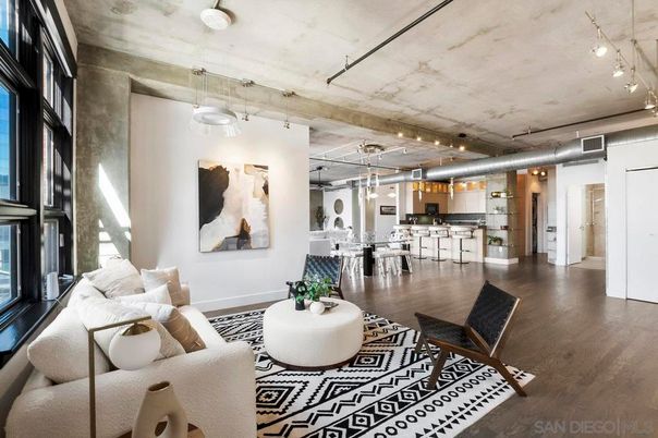 Interior, Kitchen, Living room, Pendant Lights, Wood Texture Flooring
