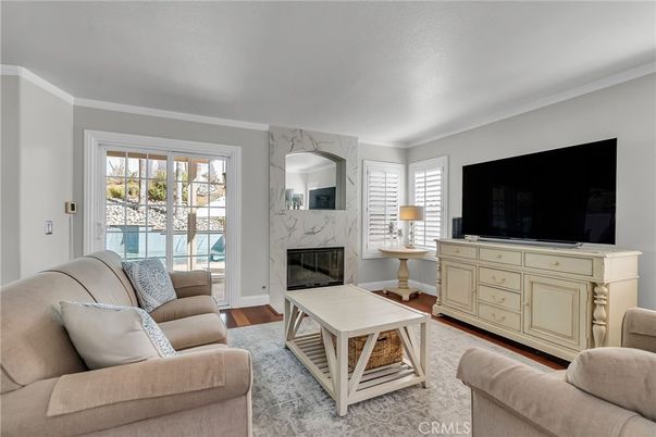 Fireplace, Interior, Living room, Marble Walls, Wood Texture Flooring