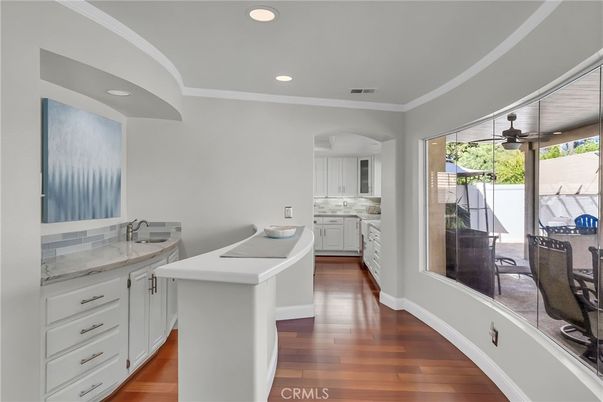 Interior, Kitchen, Recessed Lighting, Wood Texture Flooring