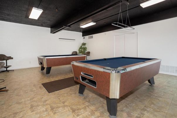 Billiard Table, Game Room, Interior, Pendant Lights