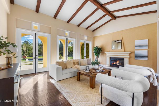 Fireplace, Interior, Living room, Wooden Beams, Wood Texture Flooring