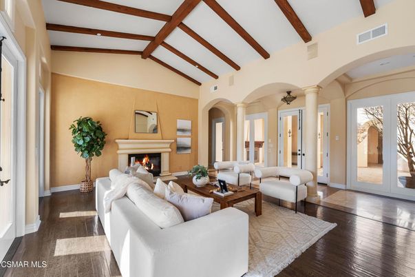 Fireplace, Interior, Living room, Wooden Beams, Wood Texture Flooring