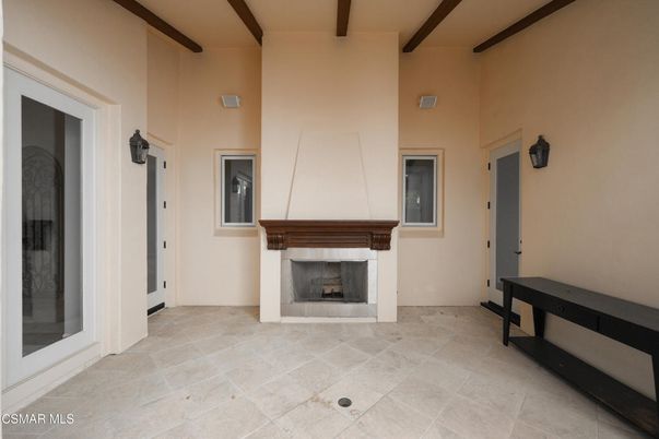 Fireplace, Interior, Wooden Beams