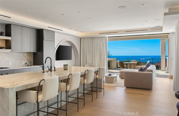 Interior, Kitchen, Living room, Recessed Lighting, Water, Wood Texture Flooring