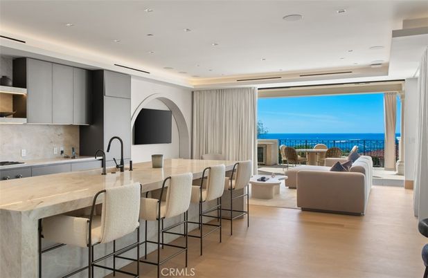 Interior, Kitchen, Living room, Recessed Lighting, Water, Wood Texture Flooring
