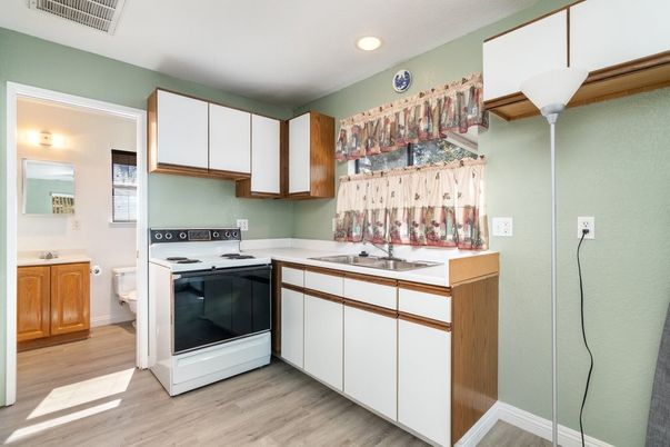Interior, Kitchen, Recessed Lighting, Wood Texture Flooring