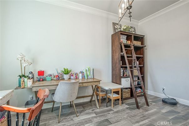 Home Office, Interior, Pendant Lights, Wood Texture Flooring