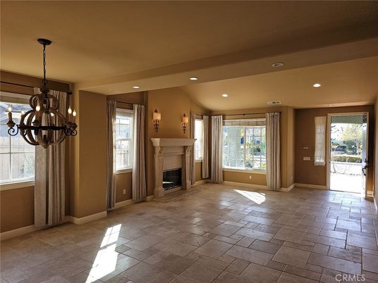 Chandelier, Empty room, Fireplace, Interior, Pendant Lights, Recessed Lighting