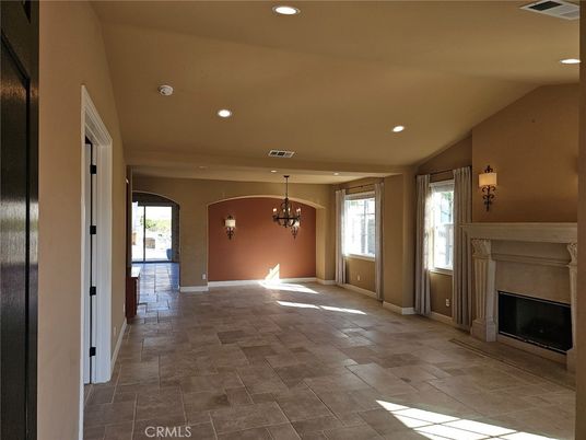 Chandelier, Empty room, Fireplace, Interior, Recessed Lighting