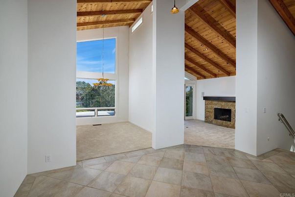 Empty room, Fireplace, Interior, Wooden Beams, Wooden Ceilings