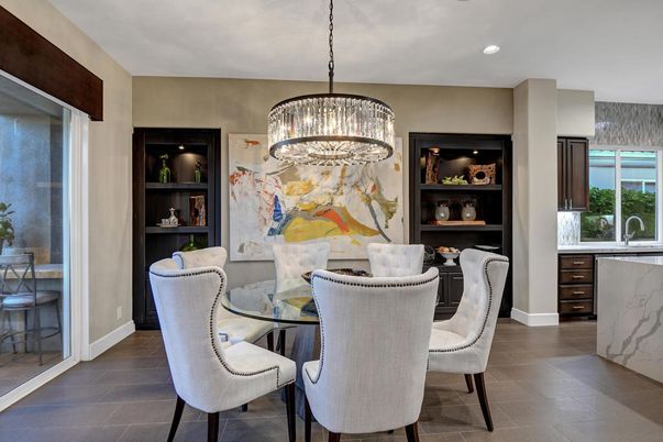 Chandelier, Dining room, Interior, Recessed Lighting