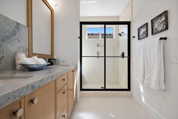 Bathroom, Dual Sink Vanities, Glass Shower, Interior