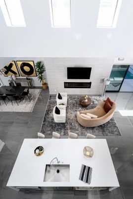 Dining room, Fireplace, Interior, Living room