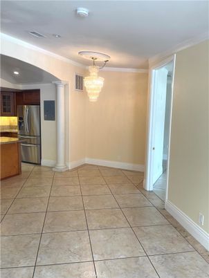 Chandelier, Interior, Kitchen, Recessed Lighting, Stainless Steel Appliances