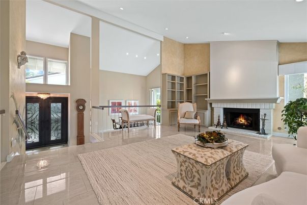Dining room, Fireplace, Interior, Living room, Recessed Lighting