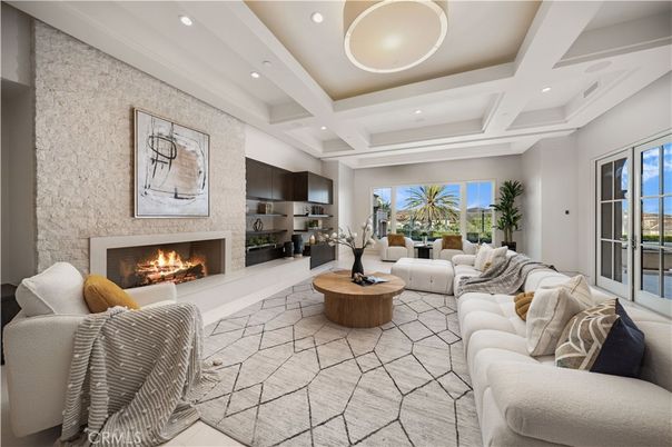 Fireplace, Interior, Living room, Recessed Lighting