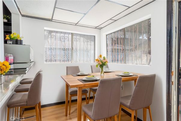 Dining room, Interior, Wood Texture Flooring