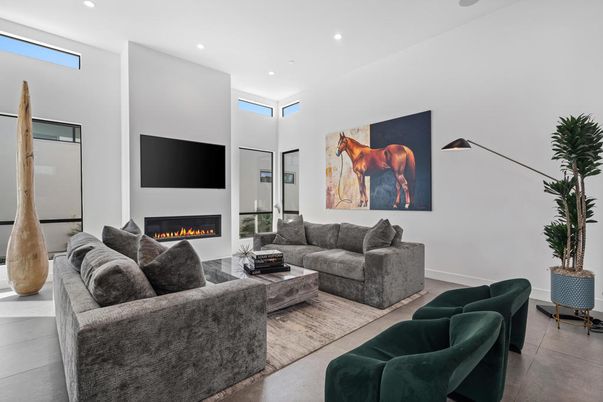 Fireplace, Interior, Living room, Recessed Lighting