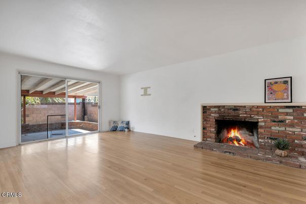 Empty room, Fireplace, Interior, Wood Texture Flooring