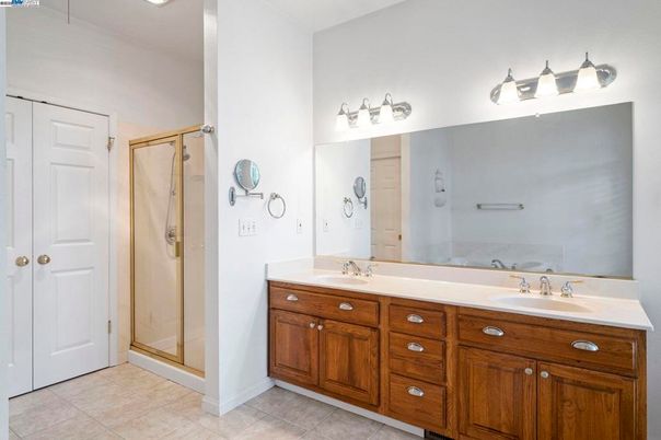 Bathroom, Dual Sink Vanities, Glass Shower, Interior