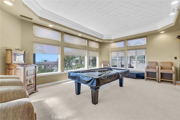 Billiard Table, Game Room, Interior, Recessed Lighting