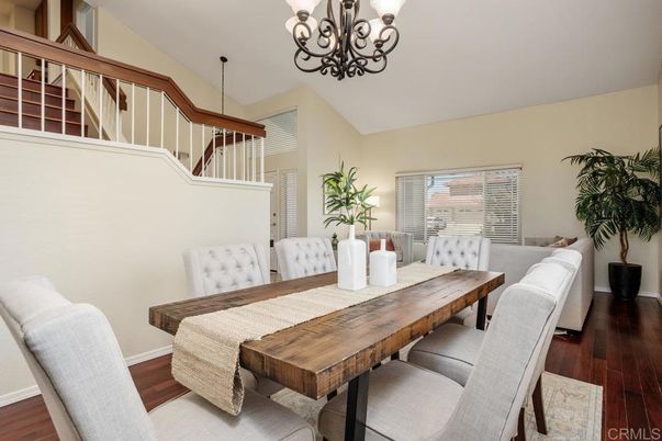 Chandelier, Dining room, Interior, Wood Texture Flooring