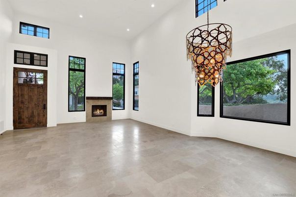 Empty room, Fireplace, Interior, Pendant Lights, Recessed Lighting