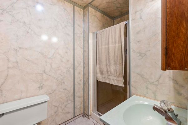 Bathroom, Glass Shower, Interior, Marble Walls
