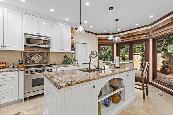 Interior, Kitchen, Pendant Lights, Recessed Lighting, Stainless Steel Appliances