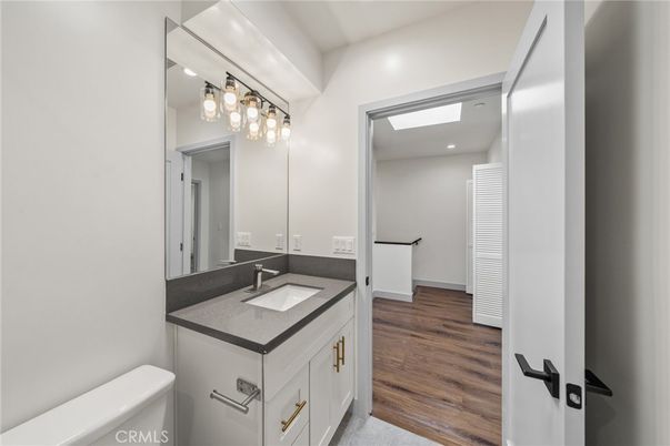 Bathroom, Interior, Recessed Lighting, Wood Texture Flooring