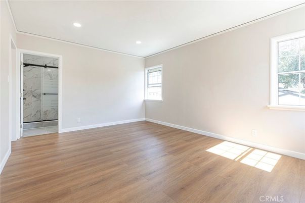 Empty room, Interior, Marble Walls, Recessed Lighting, Wood Texture Flooring