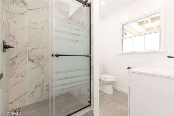 Bathroom, Glass Shower, Interior, Marble Walls, Recessed Lighting