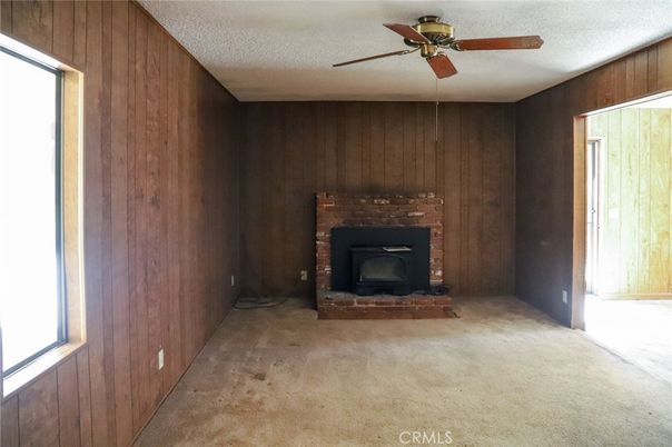Empty room, Fireplace, Interior, Wooden Walls